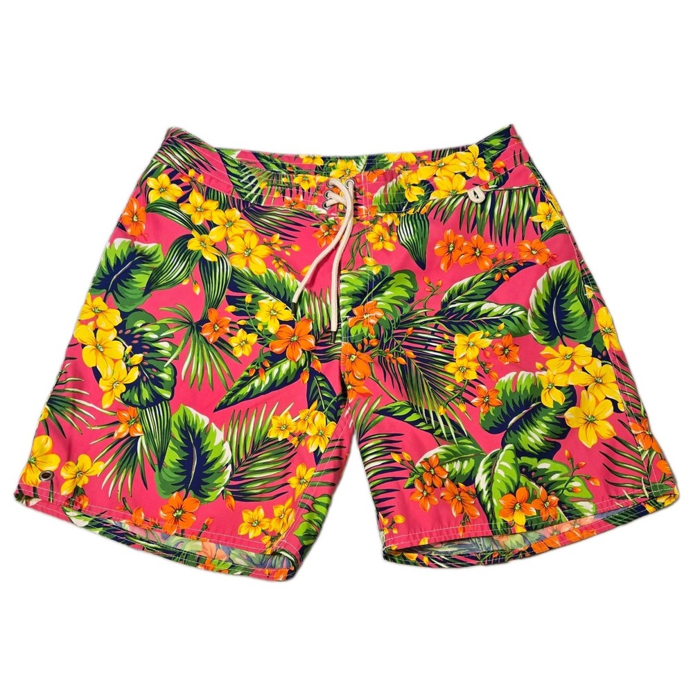 Polo Ralph Lauren Men's Floral Swim Board Shorts Liner Pockets Drawstring Sz 36
